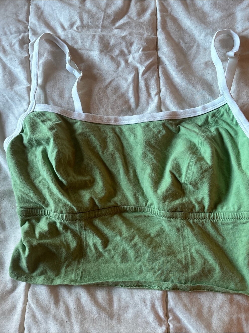 Green and white tank top